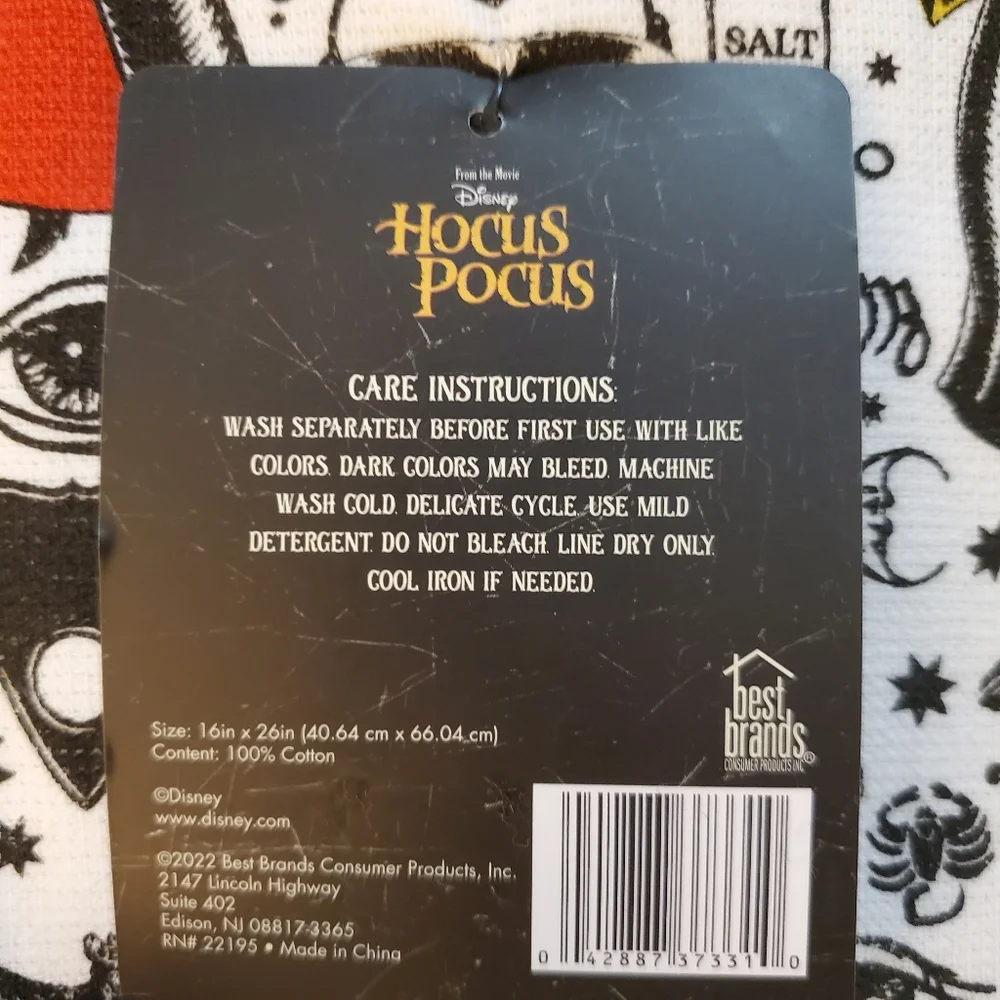 New Disney Hocus Pocus Bats & Potion Kitchen Towels 2‎ Pack